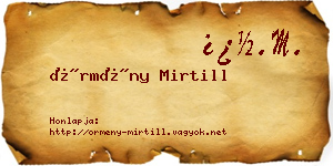 Örmény Mirtill névjegykártya